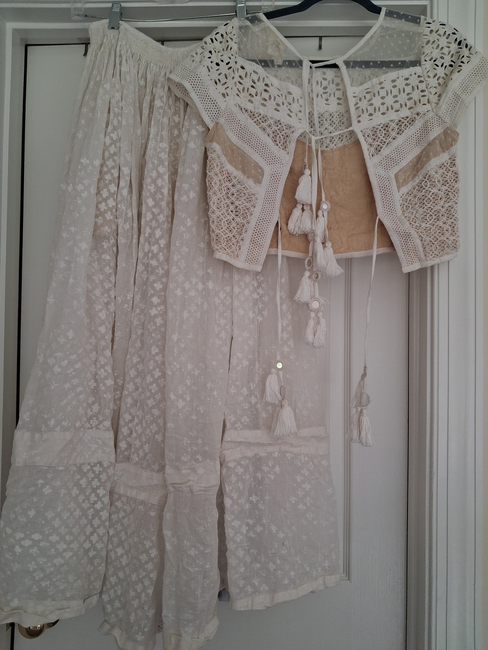 OBO RARE Free PEOPLE 2PC Lola MAXI SKIRT GOWN SET CREAM - Picture 5 of 16